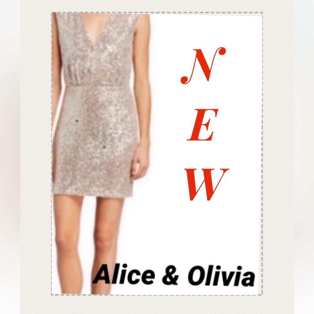 NEW Alicia & Olivia  tan| silver waist sequin/Condition- perfect NYE/Prom